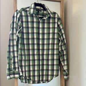 Green White and Gray Checkered Men's Shirt